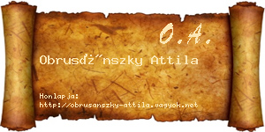 Obrusánszky Attila névjegykártya