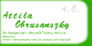 attila obrusanszky business card